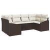 vidaXL Set Divano da Giardino 6 pz Marrone e Crema polyrattan