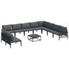 vidaXL Set Divano da Giardino 11 pz Nero Acciaio