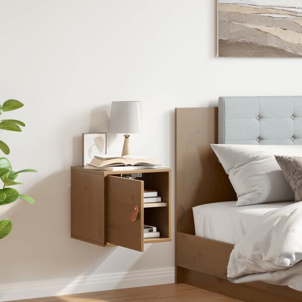 vidaXL Pensile Marrone ambra 31,5x30x30 cm in Legno Massello di Pino