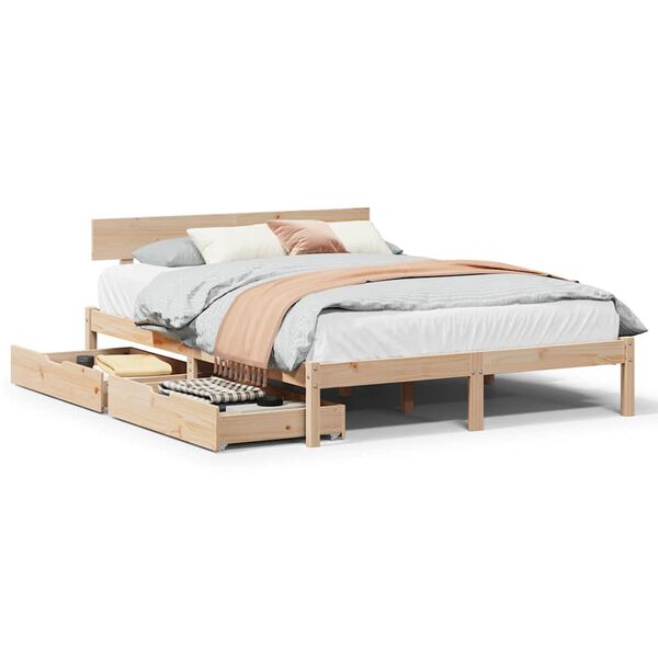 vidaXL Letto senza Materasso 150x200 cm in Legno Massello di Pino