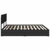 vidaXL Letto con Contenitore Nero 200 x 200 cm Legno multistrato