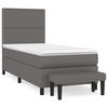 vidaXL Giroletto a Molle con Materasso Grgio 80x200 cm in Similpelle