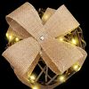 vidaXL Decorazione Scatola Regalo con 60 LED 3 pcs Bianco caldo Rattan