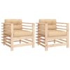 vidaXL Sedie da Giardino con Cuscini 2 pz Legno Massello di Pino
