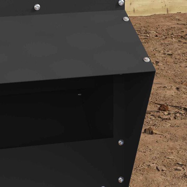 vidaXL Feeder per pollo Nero 20 x 25 x 35 cm Acciaio laminato a freddo