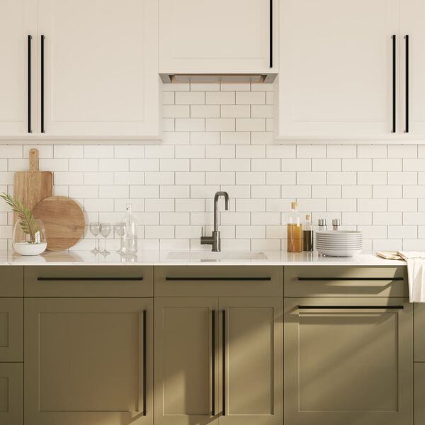 vidaXL Maniglie per Mobili 10 pz Nere 480 mm in Acciaio Inox