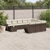 vidaXL Set Divani da Giardino 11 pz con Cuscini Polyrattan Marrone