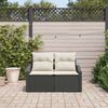 vidaXL Divano da giardino con cuscino 123 x 62 x 69 cm polyrattan