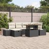vidaXL Set Divano da Giardino 7 pcs Nero polyrattan