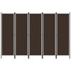 vidaXL Paravento a 5 Pannelli Marrone 250x180 cm