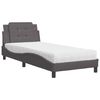 vidaXL Letto con Materasso Zadar Grigio 90x190 cm in Similpelle