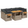 vidaXL Set Divani da Giardino 7 pz con Cuscini Grigio in Polyrattan