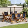 vidaXL Set Pranzo da Giardino 9pz Legno Massello di Acacia e Textilene