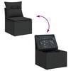 vidaXL Set di divani con cuscino 7 pcs Nero polyrattan
