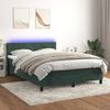 vidaXL Letto a Molle con Materasso e LED Verde Scuro 140x190cm Velluto