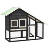 vidaXL Conigliera Grigio e Bianco 140x63x120cm Legno Massello di Abete