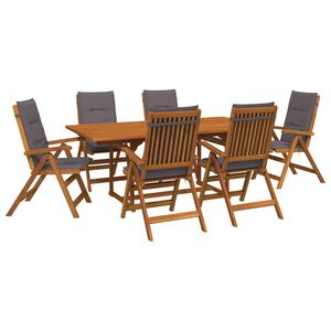 vidaXL Set da pranzo da esterno con ombrellone 8 pz 6-Posti Antracite
