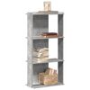 vidaXL Libreria 3 Ripiani Grigio Cemento 60x30x120 cm Multistrato