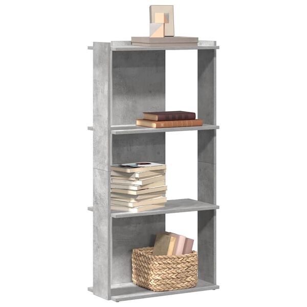 vidaXL Libreria 3 Ripiani Grigio Cemento 60x30x120 cm Multistrato