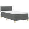 vidaXL Letto a molle con materasso Grigio scuro 90 x 200 cm Tessuto