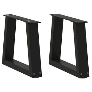 vidaXL Gambe per Tavolino da Caff&egrave; a Forma di V 2 pz Nere 30x(30-31,3) cm Acciaio
