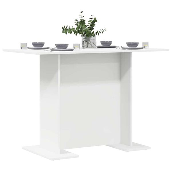 vidaXL Tavolo da Pranzo Bianco 110x60x75 cm in Legno Multistrato