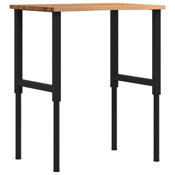 vidaXL Banco Lavoro Marrone Chiaro 80x60x(71,5-98) cm Legno di Rovere