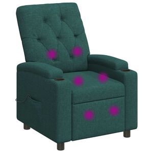 vidaXL Poltrona massaggiante reclinabile Verde Scuro 75 x 95 x 101 cm