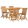 vidaXL Set da Pranzo per Giardino 5 pz Marrone Legno di teak solido