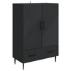 vidaXL Credenza Nero 66 x 34,5 x 95 cm Legno ingegnerizzato
