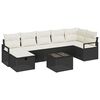 vidaXL Set di divani 8 pz 7-Numero di posti Nero e Crema polyrattan
