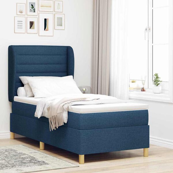 vidaXL Letto a molle con materasso Blu 200 x 80 cm Tessuto