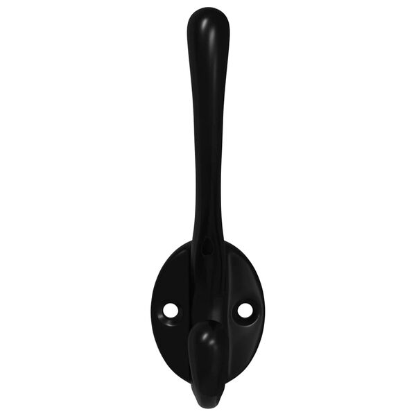 vidaXL Gancio per vestiti 2 pcs Nero 102 x 29 x 47mm Lega di Zinco