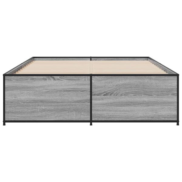 vidaXL Giroletto Grigio Sonoma 140x190 cm in Legno Multistrato Metallo