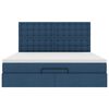 vidaXL Struttura Letto Pouf con Materasso Blu 180x200cm in Tessuto