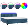 vidaXL Letto a Molle con Materasso e LED Blu Scuro 160x200 cm