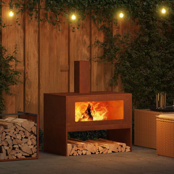 vidaXL Focolare Marrone 80 x 50 x 96 cm