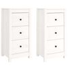 vidaXL Credenze 2 pz Bianche 40x35x80 cm in Legno Massello di Pino