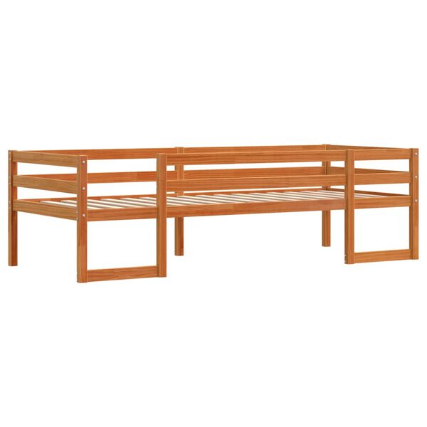 vidaXL Giroletto per Bambini Marrone Cera 90x190cm Legno Massello Pino