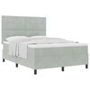 vidaXL Letto a molle con testiera Grigio chiaro 160 x 200 cm Velluto