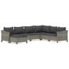 vidaXL Set Divani da Giardino 7 pz con Cuscini in Polyrattan Grigio