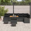 vidaXL Set Divano da Giardino con cuscino con archiviazione 9 pcs Nero