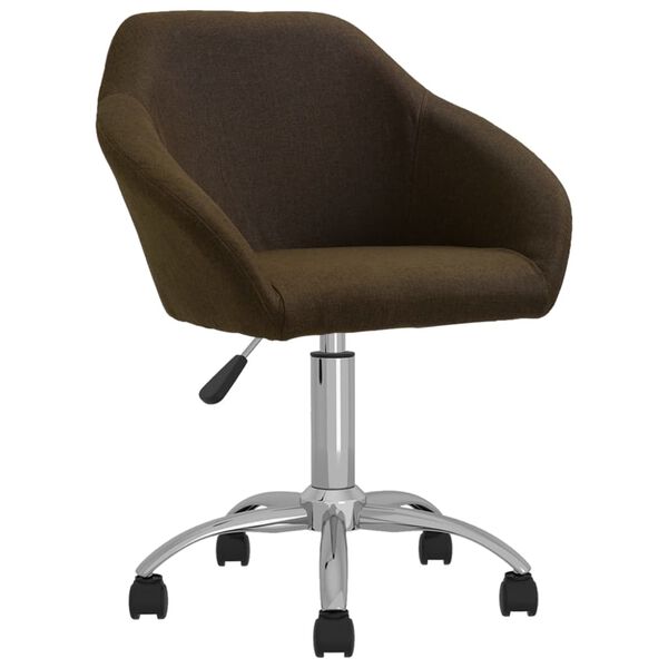 vidaXL Sedia da Pranzo Girevole Marrone Scuro in Tessuto