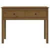 vidaXL Tavolo Consolle Ambrato 100x35x75 cm in Legno Massello di Pino