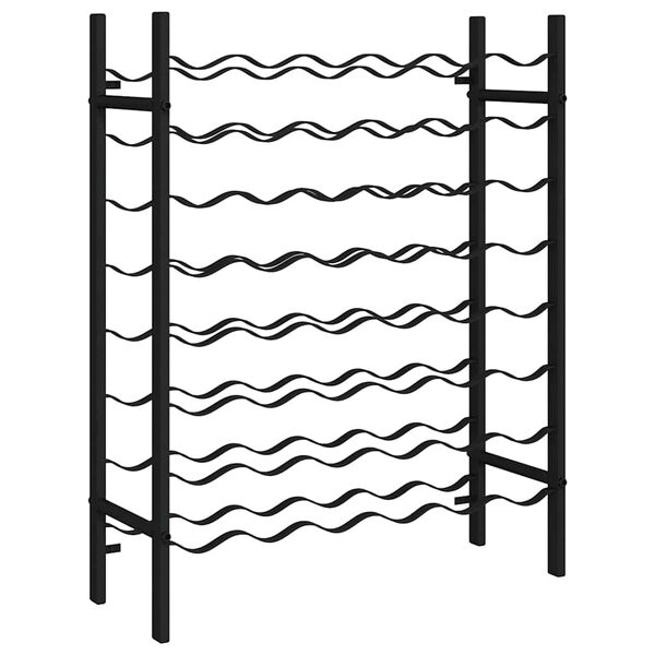 vidaXL Portabottiglie per 48 Bottiglie di Vino Nero in Metallo