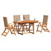 vidaXL Set Pranzo da Giardino 5pz Legno Massello di Acacia e Textilene