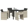 vidaXL Set da Pranzo per Giardino 5 pcs Grigio chiaro polyrattan