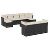 vidaXL Set Divani da Giardino 11 pz con Cuscini in Polyrattan Nero