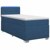 vidaXL Letto con Box Spring, Materasso e LED Blu 80 x 200 cm Tessuto