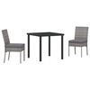 vidaXL Set da Pranzo per Giardino 3 pz Grigio